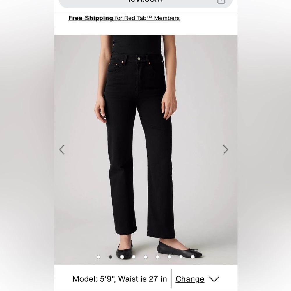 Black Levi’s Ribcage Straight Ankle Jeans
